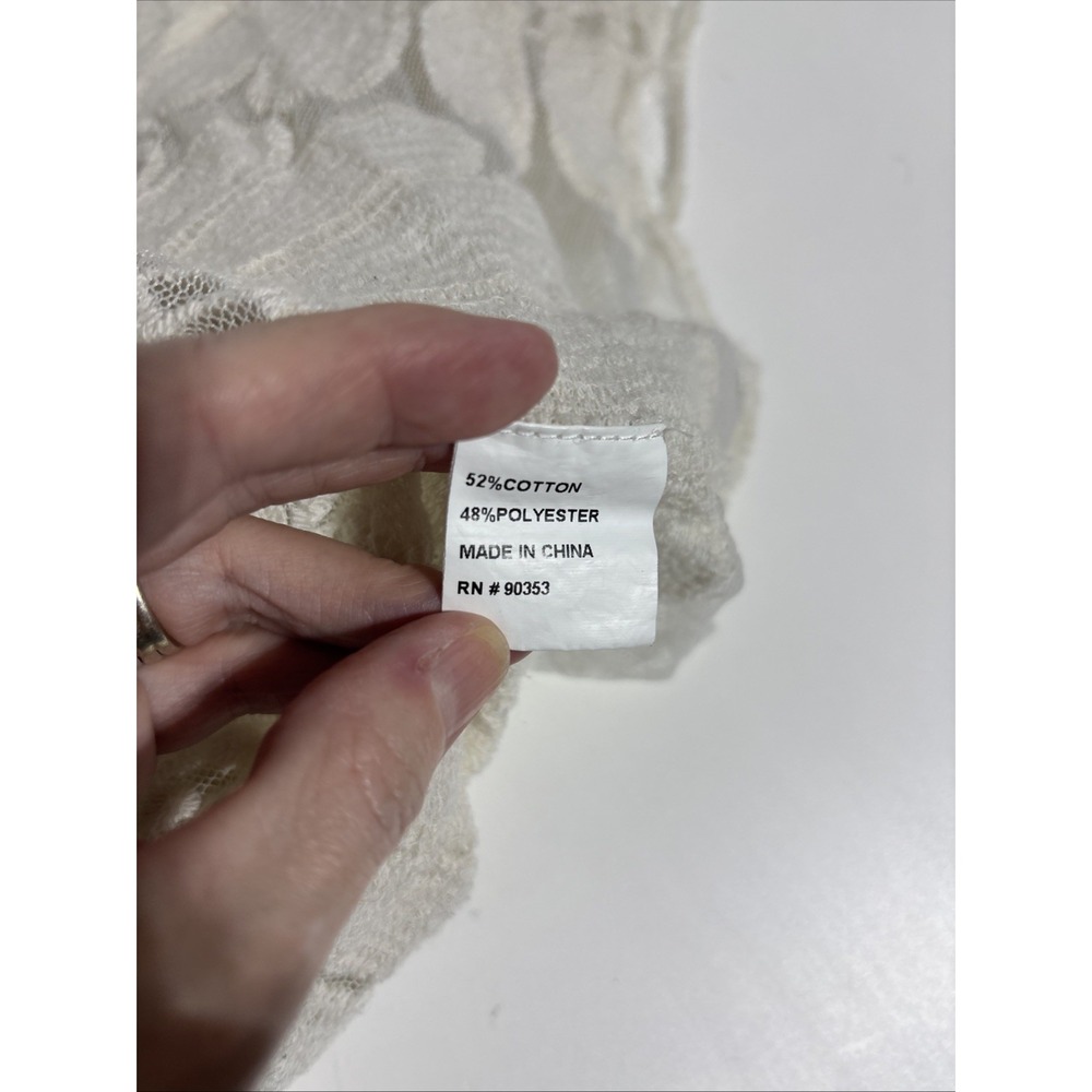 Rebellion Womens Cardigan Small Ivory Lace Duster Robe Beach Cover Y2K - Picture 6 of 9